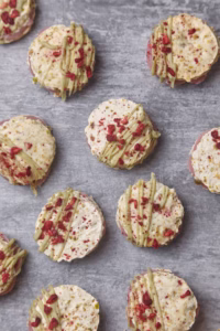 Pistachio Laskonky with Raspberry Ganache